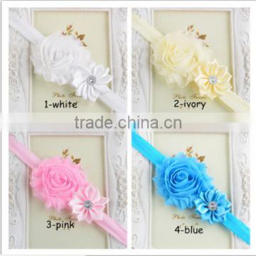 chiffon flower with elastic kids hair accessories