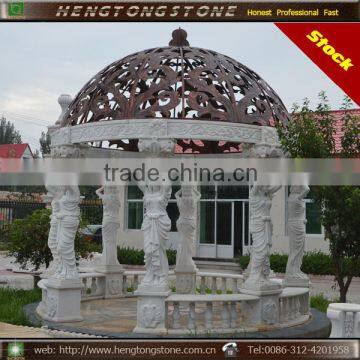 Hand carved marble sculpture gazebo for garden decoration