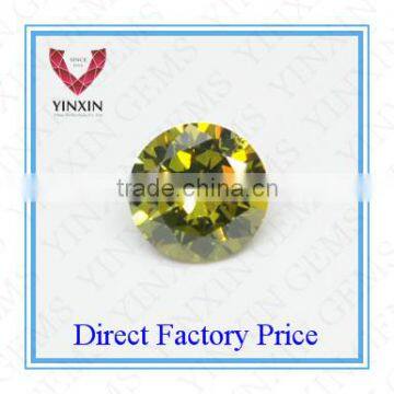 Brilliant Olive Green Cubic Zirconia Round 6.00mm CZ