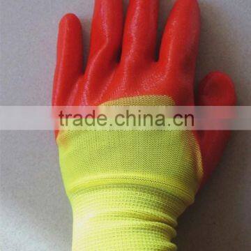 Rubber Gloves Green Blue Red Rubber Coated Gloves for Contruction