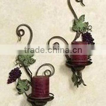 home decor antique handicrafts metal wall tealight holder wrought iron wall candle holder