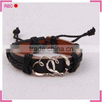 Cheap leather bracelets for couples, personalized leather cuff bracelet wholesale