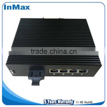 5 years warranty full gigabit 1x1000BaseX FX Port and 4x10/100/1000BaseTx Ports Din-rail Industrial Ethernet Switches i505B