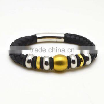 Wholesale jewelry custom printed leather bracelets men