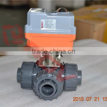 regulating type 3 way upvc chemical resistant ball valve