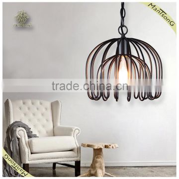 Home indoor decorative lighting modern metal frame hanging pendant light