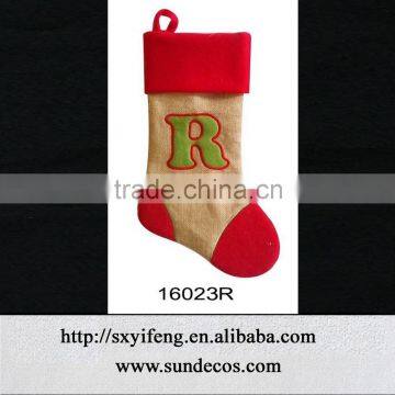 Hot Selling Jute Christmas Stocking