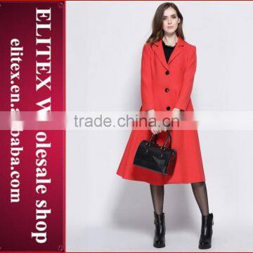 2015 Red fashion HOT Lady's Woven Wool Fabric For Winter Overcoat