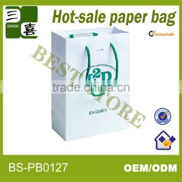 eco-friendly foldable brand paper shopping bag with customized size