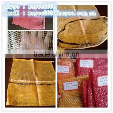 pp circular mesh bag/pp leno mesh bag /pp tubular mesh bag with lable , bolsa de malla pp