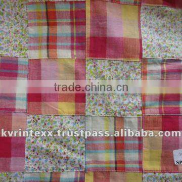 madras plaid patchwork fabric