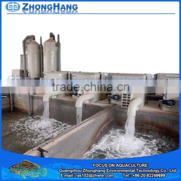 Fish farm recirculating aquaculture system for drum filter equipment