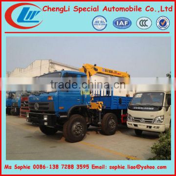 dongfeng 8x4 truck with crane,truck with loading crane,crane truck with flatbed