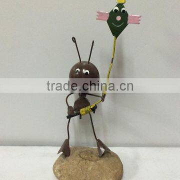 2015 Newest Design Garden Ant Metal Ant Decoration Painted Metal Ant Ant With Flower Garden Stake Ant Stakes Metal Ant Garden photo-2