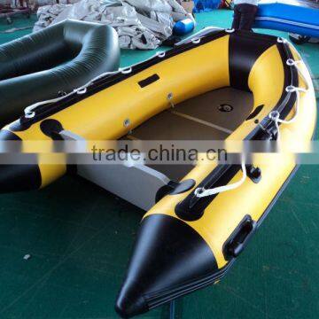 yellow aluminum pvc inflatable boat