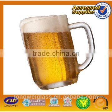 Fashion design cheap glass wine mug with logo printing