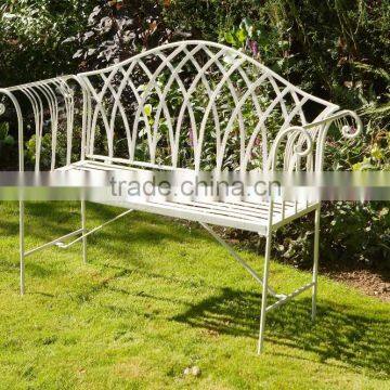 Gothic Style White Cast Iron Bench photo-4