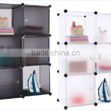 Store More DIY Plastic Storage Cube Bookcase With Door 6 Cube