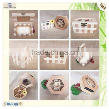 Clear Lid Hexagonal 3D Slicing Wooden Jewellery Storage Box photo-6
