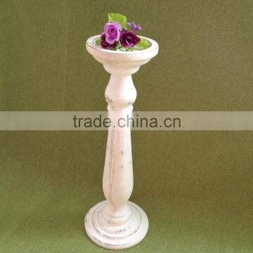 Trade Assurance Antique Grey Color Handmade Wedding Decorative Small Wood Candle Holder photo-4
