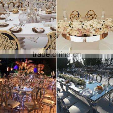 Wholesale China Factory Tempered Glass Top Banquet Table With Stainless Steel Base photo-6