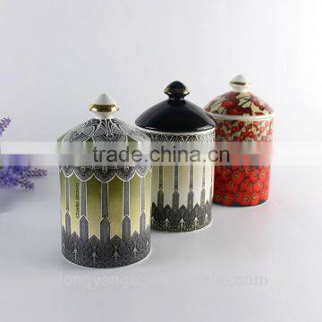 China Supplier New Premium Custom Christmas Wholesale Ceramic Unique Candle Jars Holder Cup photo-2
