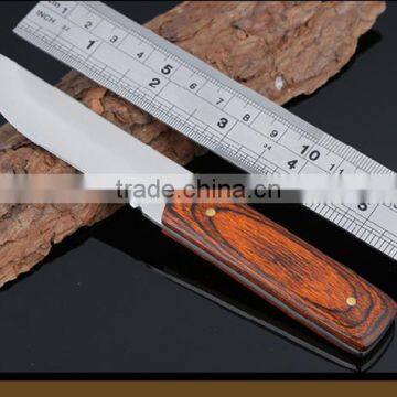 Custom Outdoor Stainless Steel Wood Handle Folding Pocket Knife photo-2