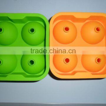 New Round Ice Balls Maker Silicone Tray Four Large Sphere Molds photo-5