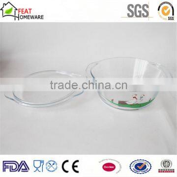 High Borosilicate Glassware Glass Salad Bowl With Lid