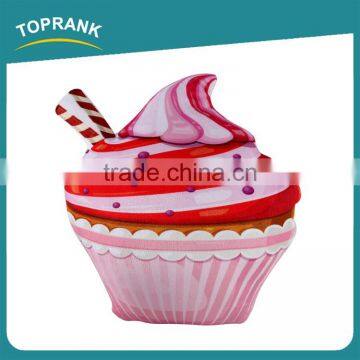 Toprank New Design 3D Print Soft Plush Cupcake Shaped Cushion Pillow Sofa Decorative Cushion photo-3