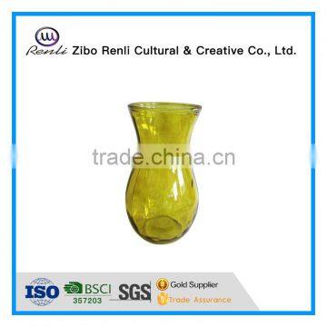 Home&Gardon Decoration Yellow Flower Vase Glass