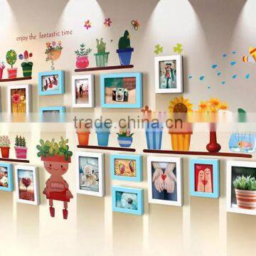 creative free combination hot sale wooden wall hanging photo frames