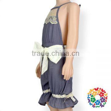 Fashion Baby Summer Smock Lace Flower Playsuit White Bowknot Long Baby Bodysuit Clothing photo-3