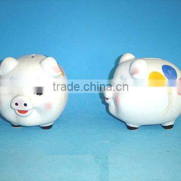 lovely pig ceramic money saving box