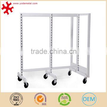 4 Tier Merchandising Gondola Metal Display Black Shelving 2 Clothes Rails photo-3