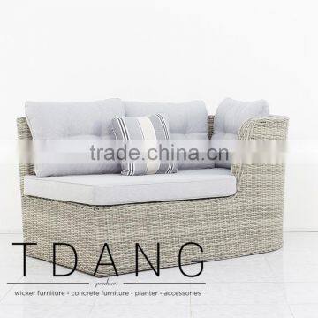 Dreux Left Hand Wicker Bench - Outdoor Patio Furniture - Vietnam Wicker Furniture photo-2