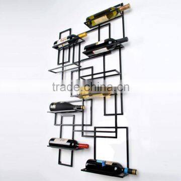 2016 Fasion wall mount bottle rack 10 bottles metal wine holder