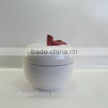 Nice Ceramic Jars White Apple Shape Candy Jar photo-3