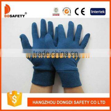 DDSAFETY 2017 Dark Blue Cotton Gloves With Knit Wrist