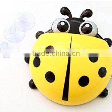 Cute Cartoon Ladybug Kids Wall Suction Cup Mount Toothbrush Box Travel Organizer Plastic Box Storage Organizer photo-6