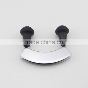 Stainless Steel Double Blade Cheese Cutter Carving Knife Mezzaluna Chopper With Black Handle photo-6