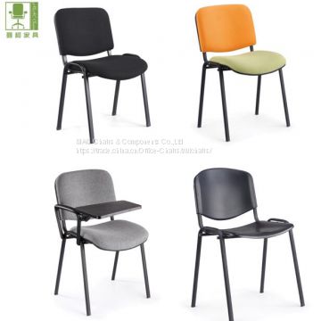 conference fabric stackable student chair with writing tablet/ classroom chair with writing pad