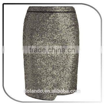 2016 Fashionable Pictures Sequin Fabric Women Mini Pencial Skirts photo-3