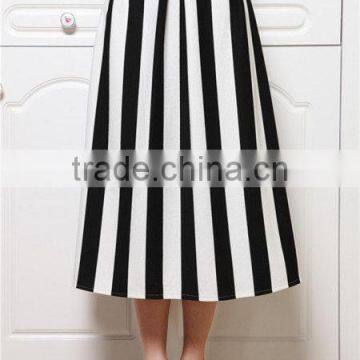 cotton long black white striped frocks wholesale china