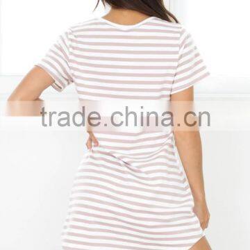 Hot Sale Latest Design Stripe Dress Women Summer Shift Dress photo-3