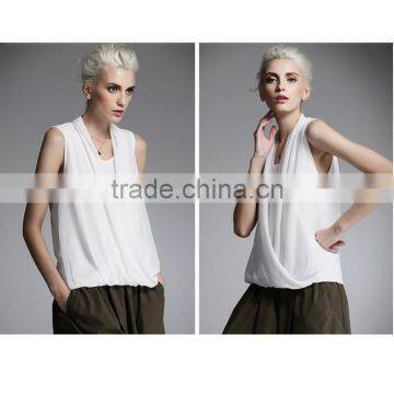 2016 Summer Clothing Directly Manufacturer Chiffon Sleeveless Latest Fashion Blouse Design photo-4