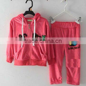 custom made casual knit girls sweat suit made in china