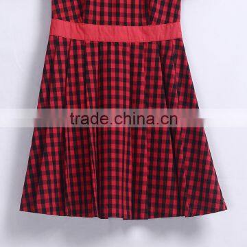 Summer Fancy Patterns Girls School Uniform Plaid Dress photo-3