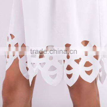 Maxnegio Gorgeous White Hollow Out Women Summer Dresses photo-6
