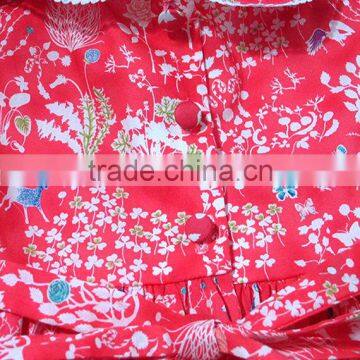 New Design OEM 100% Cotton Woven Printed Baby Girl Clothes Set photo-3